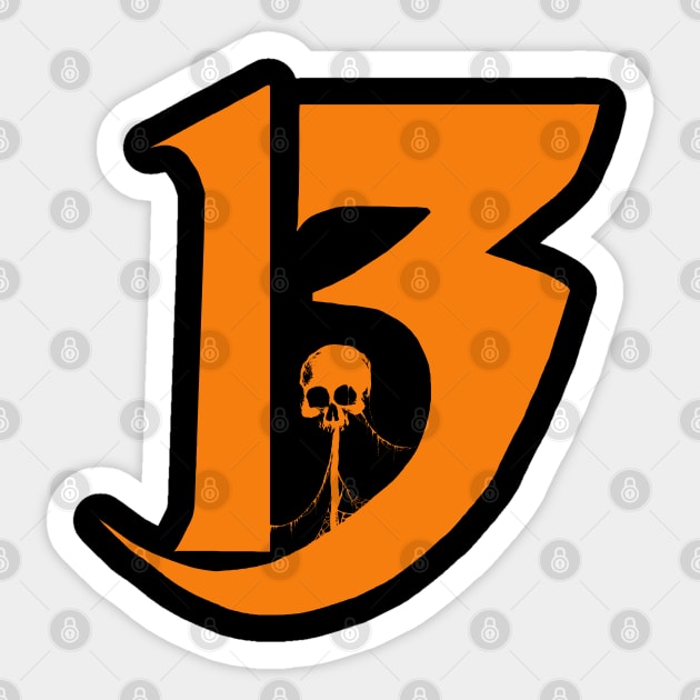 13 (orange version) Sticker by wildsidecomix